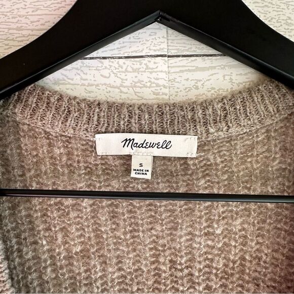 MADEWELL Bellaire Cardigan Alpaca Blend Sweater in Heather Mink Size Small - Picture 7 of 8